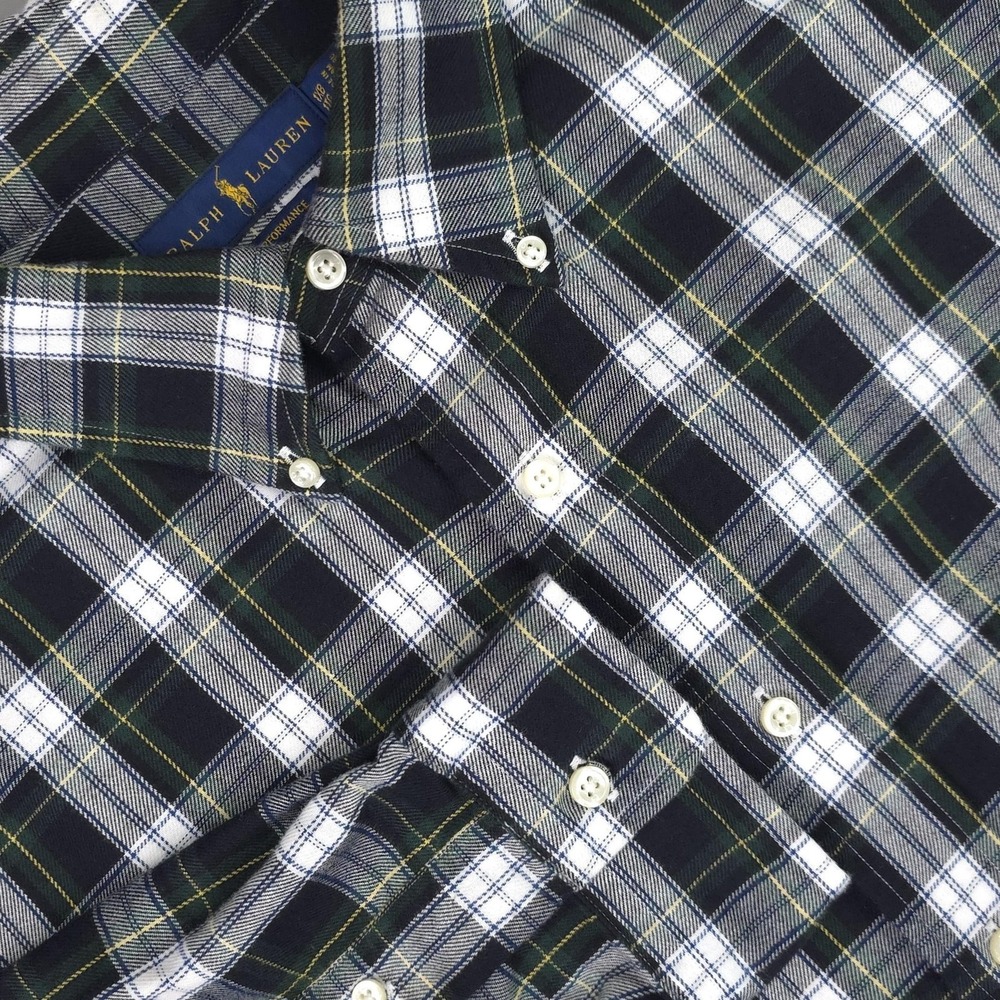Ralph Lauren Shirt Mens Big 1X Scotch Plaid Long Sleeve Performance Button Down